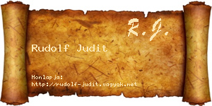 Rudolf Judit névjegykártya